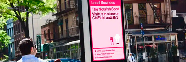 NYC businesses advertising on LinkNYC kiosks